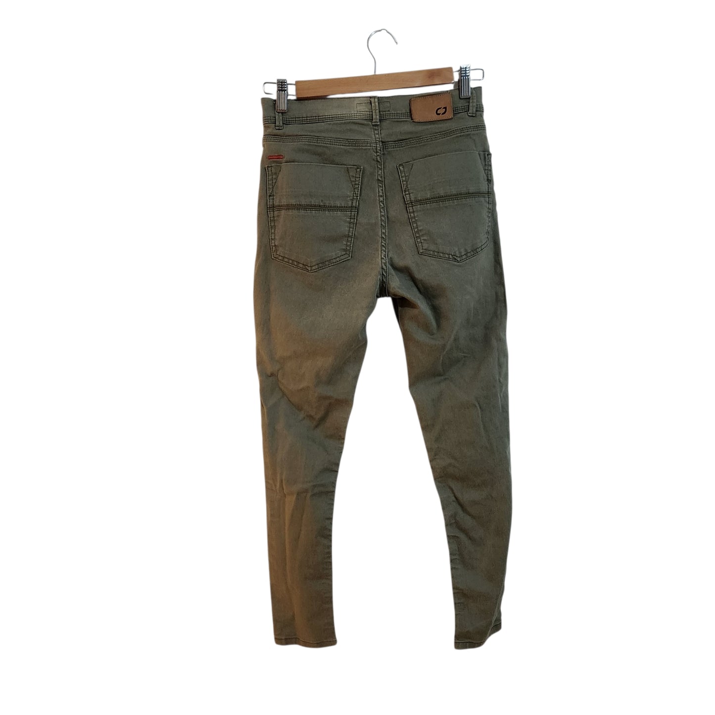CASTRO JEANS | מכנסי קרופ קארוט לאישה מידה 38 | SIMON Carrot Fit | ירוק זית