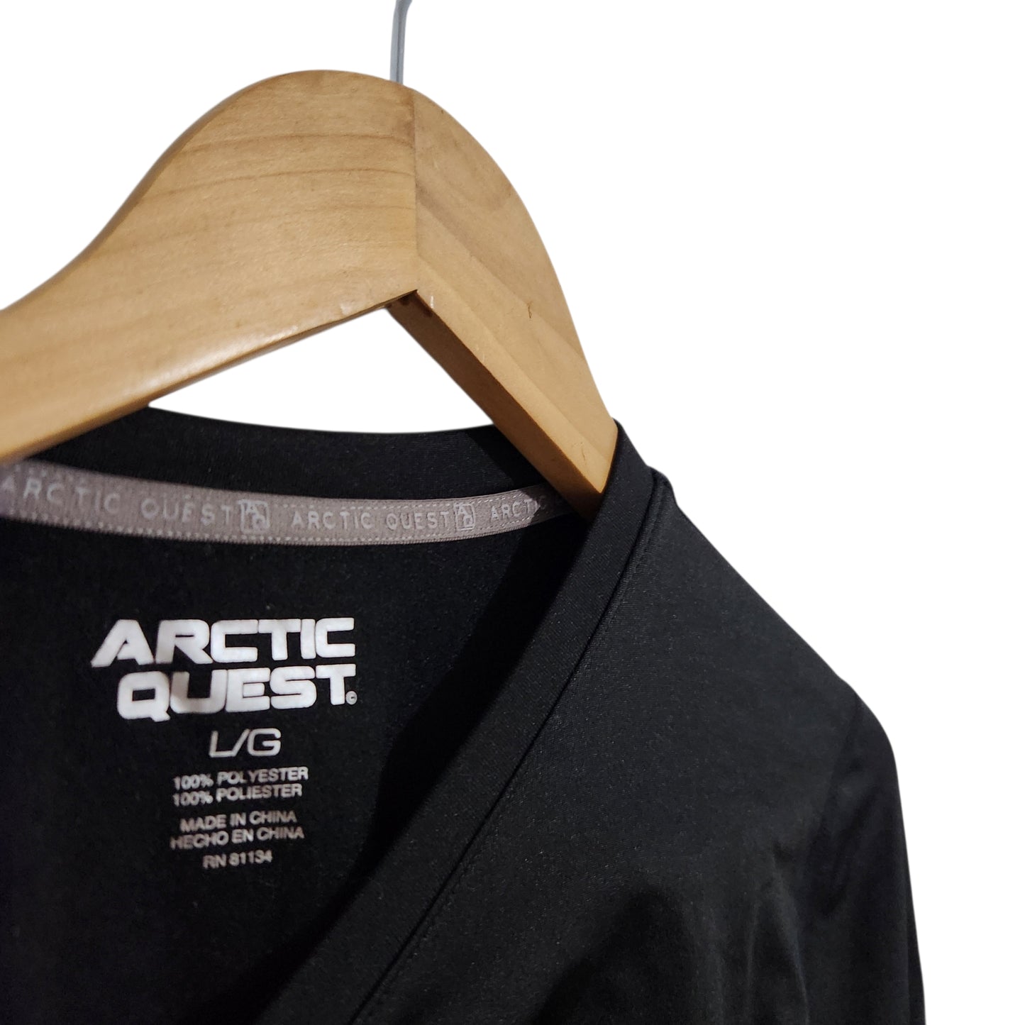 ARCTIC QUEST חולצת בסיס תרמית שחורה לגברים – מידה L