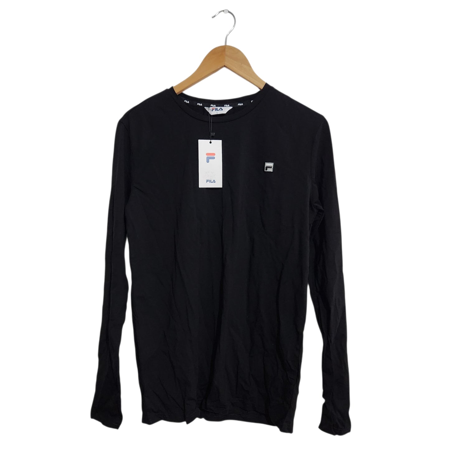 FILA חולצת טי שרוול ארוך שחורה לגברים – חדשה עם תג – מידה L