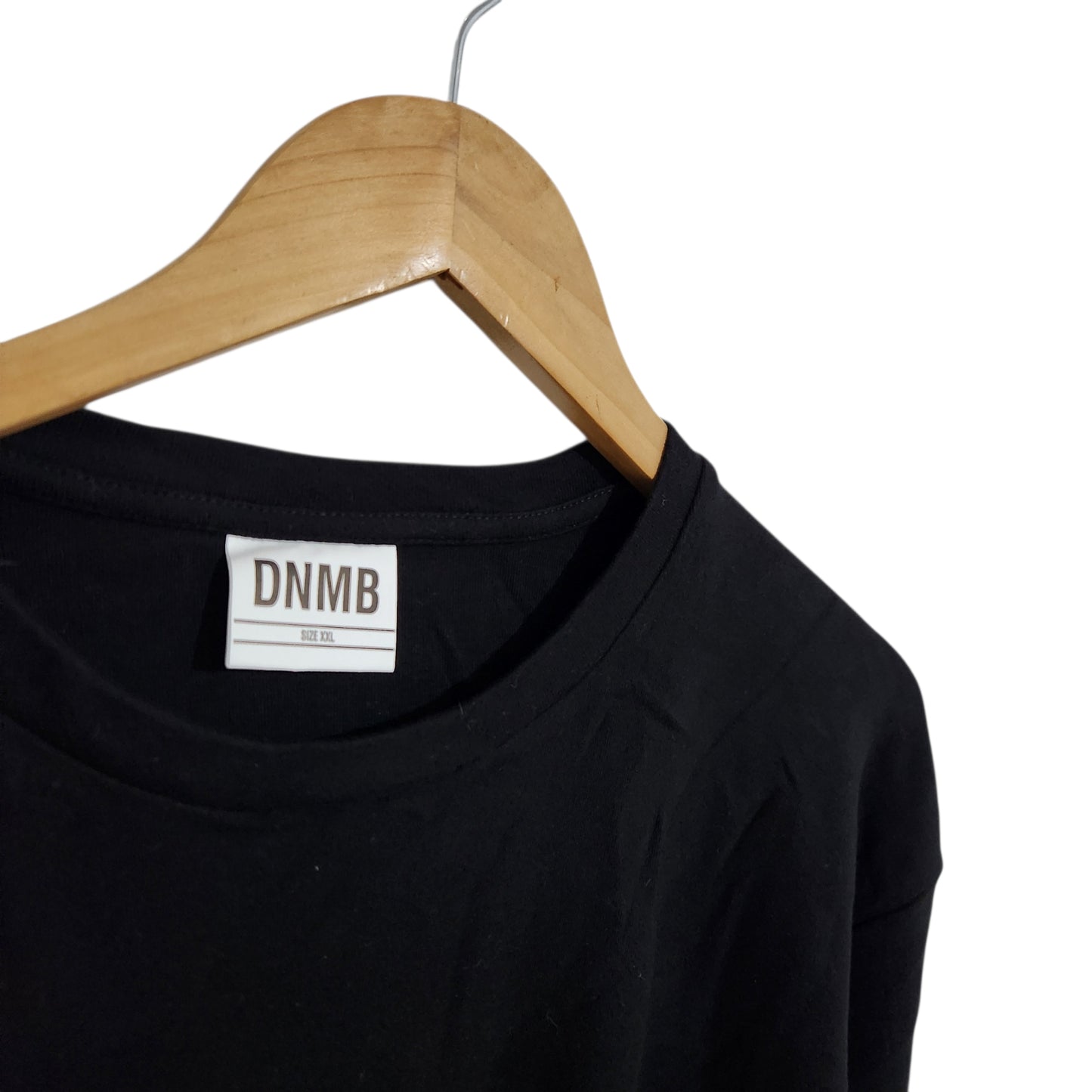 DNMB חולצת טי שרוול ארוך שחורה לגברים – מידה XXL