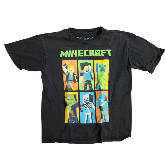 Minecraft חולצת טי לילדים גיל 8 שחורה