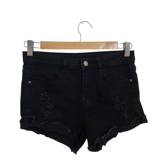SHEIN מכנסי ג'ינס קצרים שחורים לנשים מידה S