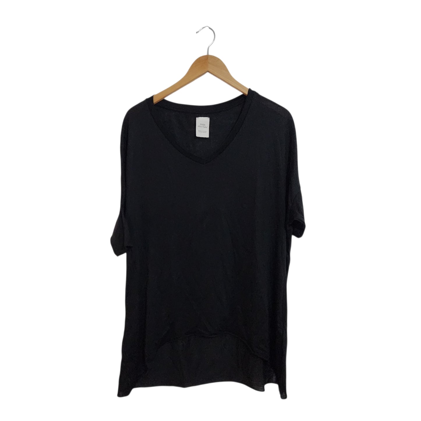 ZARA חולצת טי שחורה לנשים מידה S
