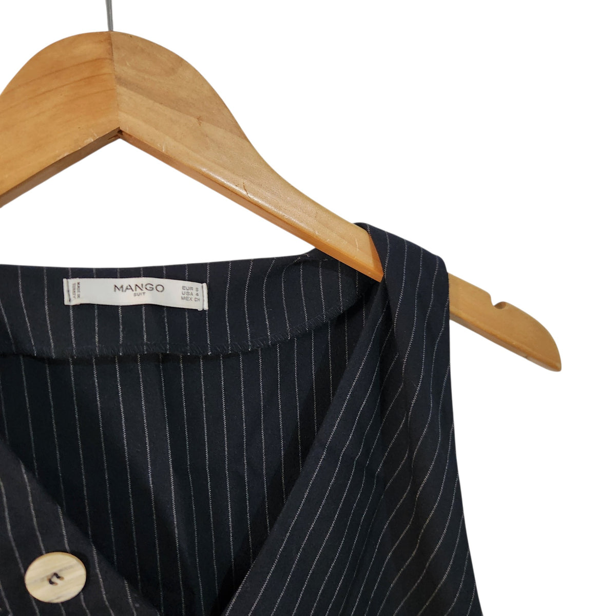 MANGO SUIT | שמלת פסים שחורה ללא שרוולים לאישה | מידה S