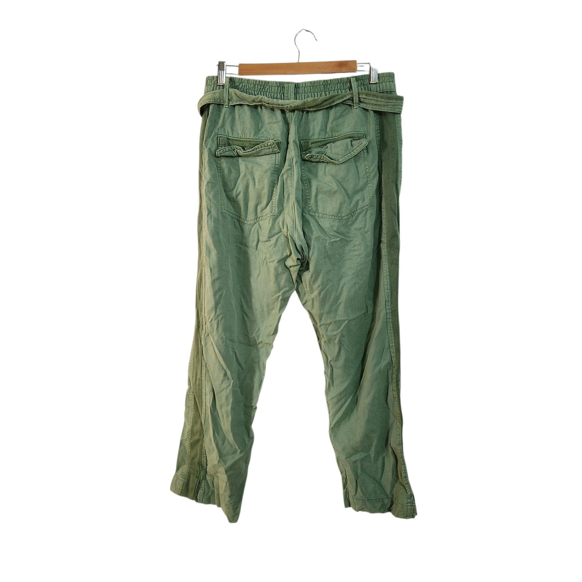 ZARA | מכנסיים ירוקים עם חגורת קשירה לאישה | מידה L