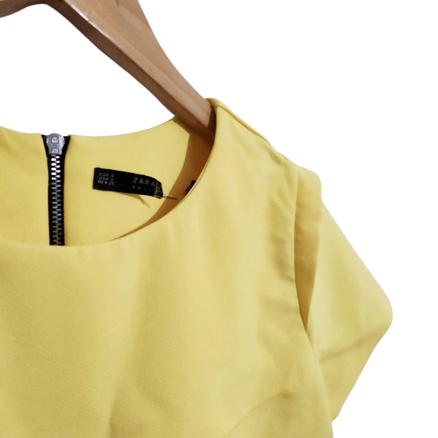 ZARA | שמלה צהובה קצרה לאישה | S