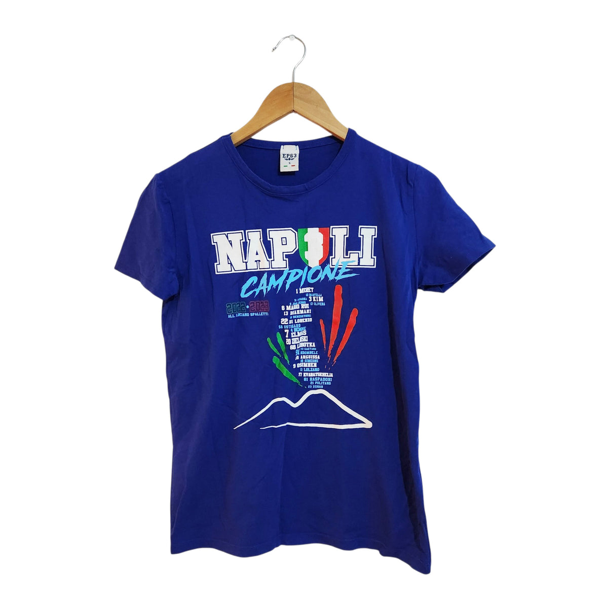EP63 | חולצת טי כחולה NAPOLI CAMPIONE | S לגבר מידה