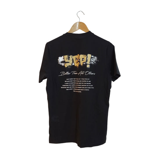 LEE COOPER | חולצת טי שחורה לגבר עם הדפס | M | כתם