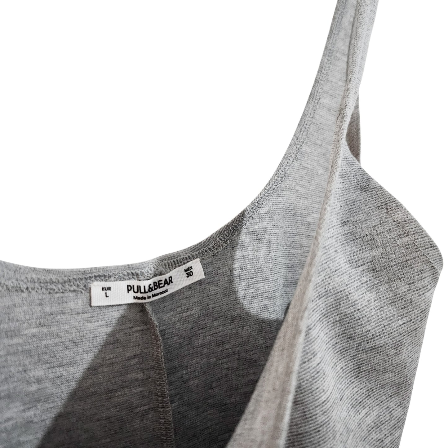 PULL&BEAR | שמלת מקסי אפורה עם פסי צד לאישה | מידה L