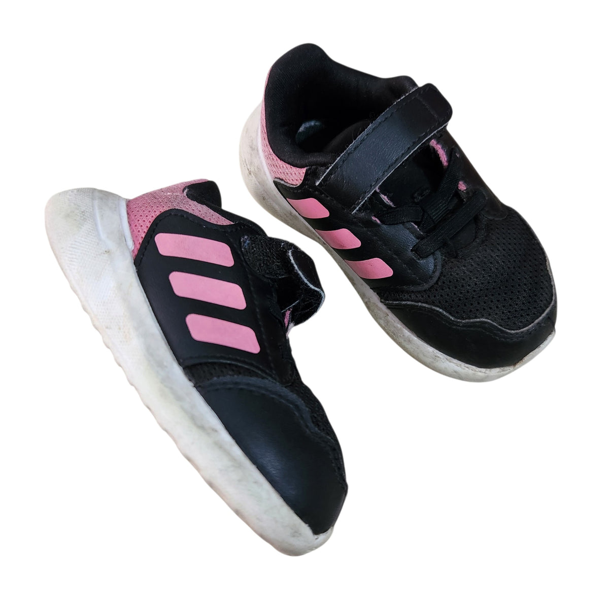 ADIDAS | נעלי ספורט שחורות ורודות | ילדות | מידה 21