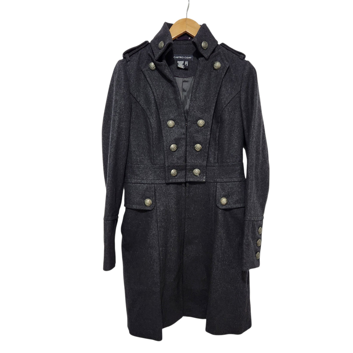 CASTRO COAT | מעיל צבאי ארוך | נשים | מידה 40 | אפור כהה