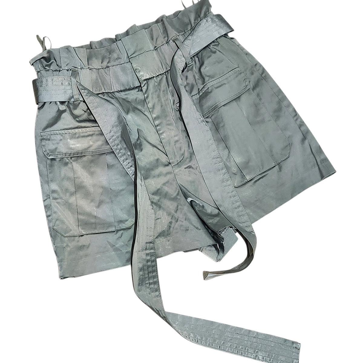 ZARA | מכנסי שורטס סאטן בגזרת Paperbag עם חגורה | מידה S