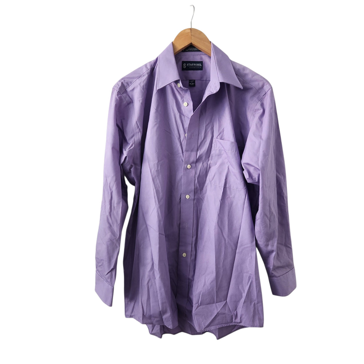 STAFFORD ESSENTIALS | חולצה מכופתרת סגולה לגבר | M/L (15–15½)