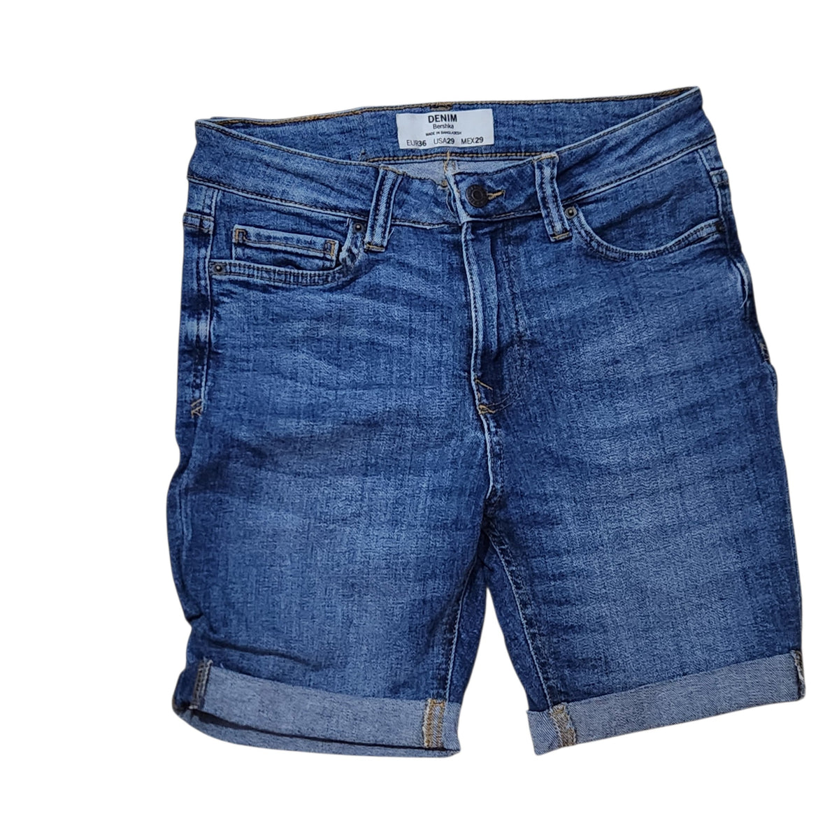 BERSHKA DENIM | מכנסי ג׳ינס ברמודה לנשים | מידה 36