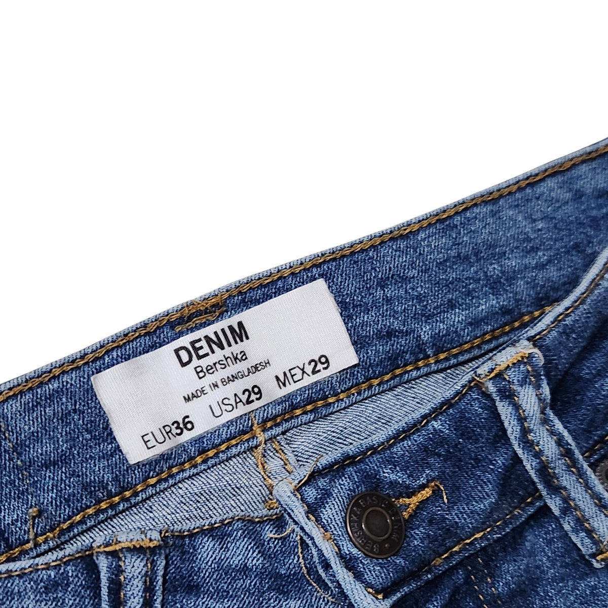 BERSHKA DENIM | מכנסי ג׳ינס ברמודה לנשים | מידה 36