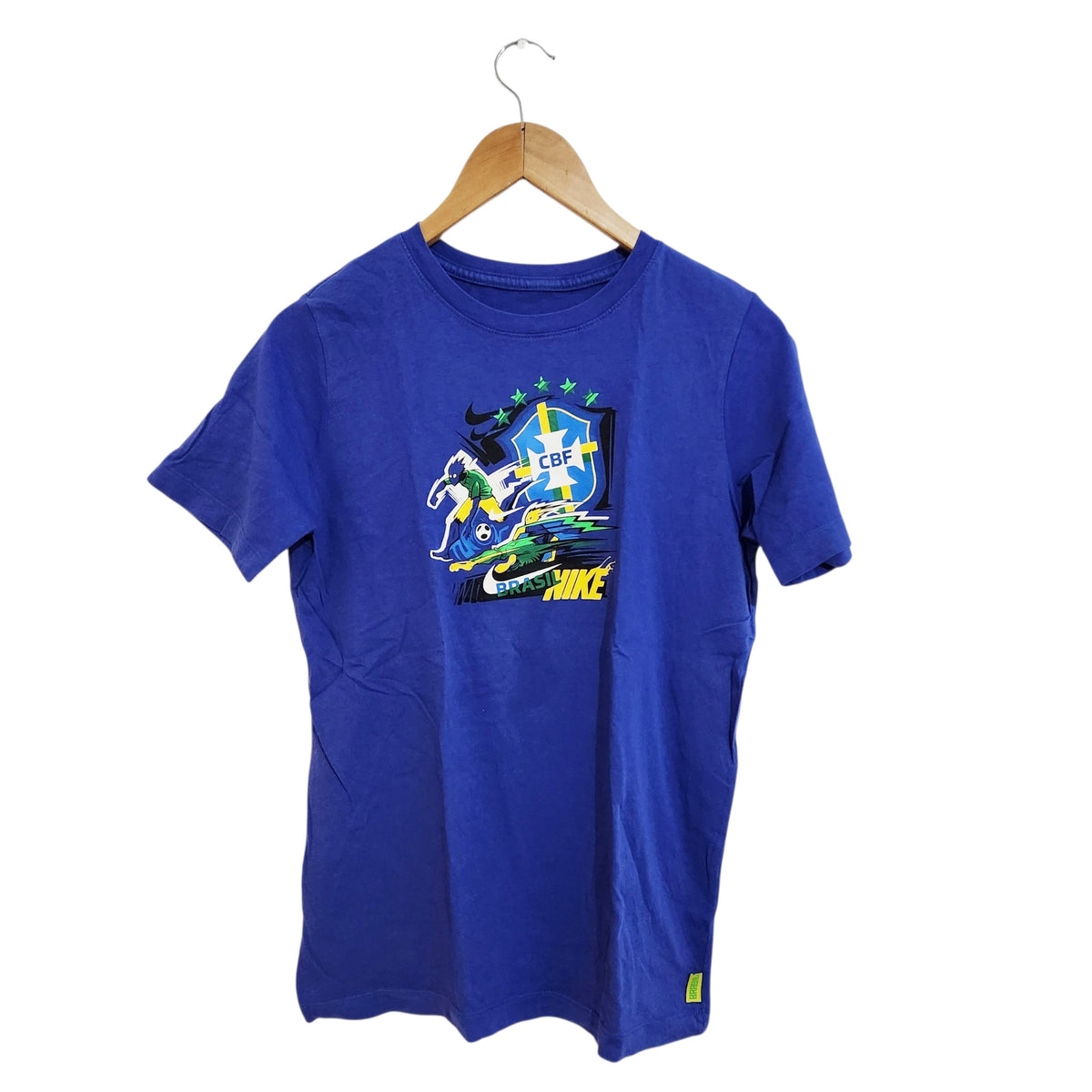 NIKE BRAZIL | חולצת טי כדורגל לילדים/נוער | מידה XL | גיל 15–16
