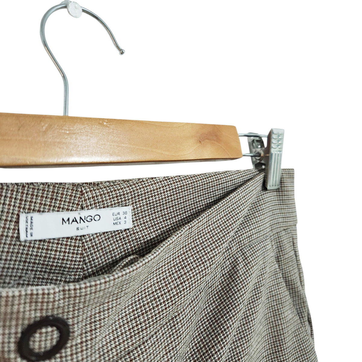 MANGO SUIT | מכנסיים מחויטים משובצים לנשים | מידה 36