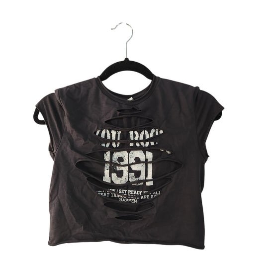 BERSHKA | חולצת קרופ לנשים | L | שחור