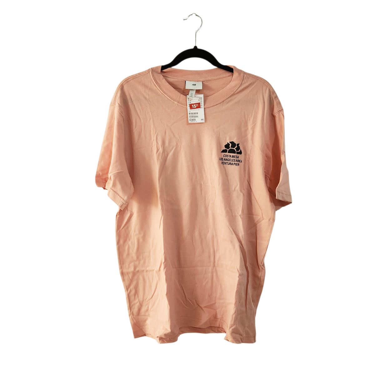 H&M | טי שירט לגברים | L | ורוד אפרסק | חדשה עם תווית