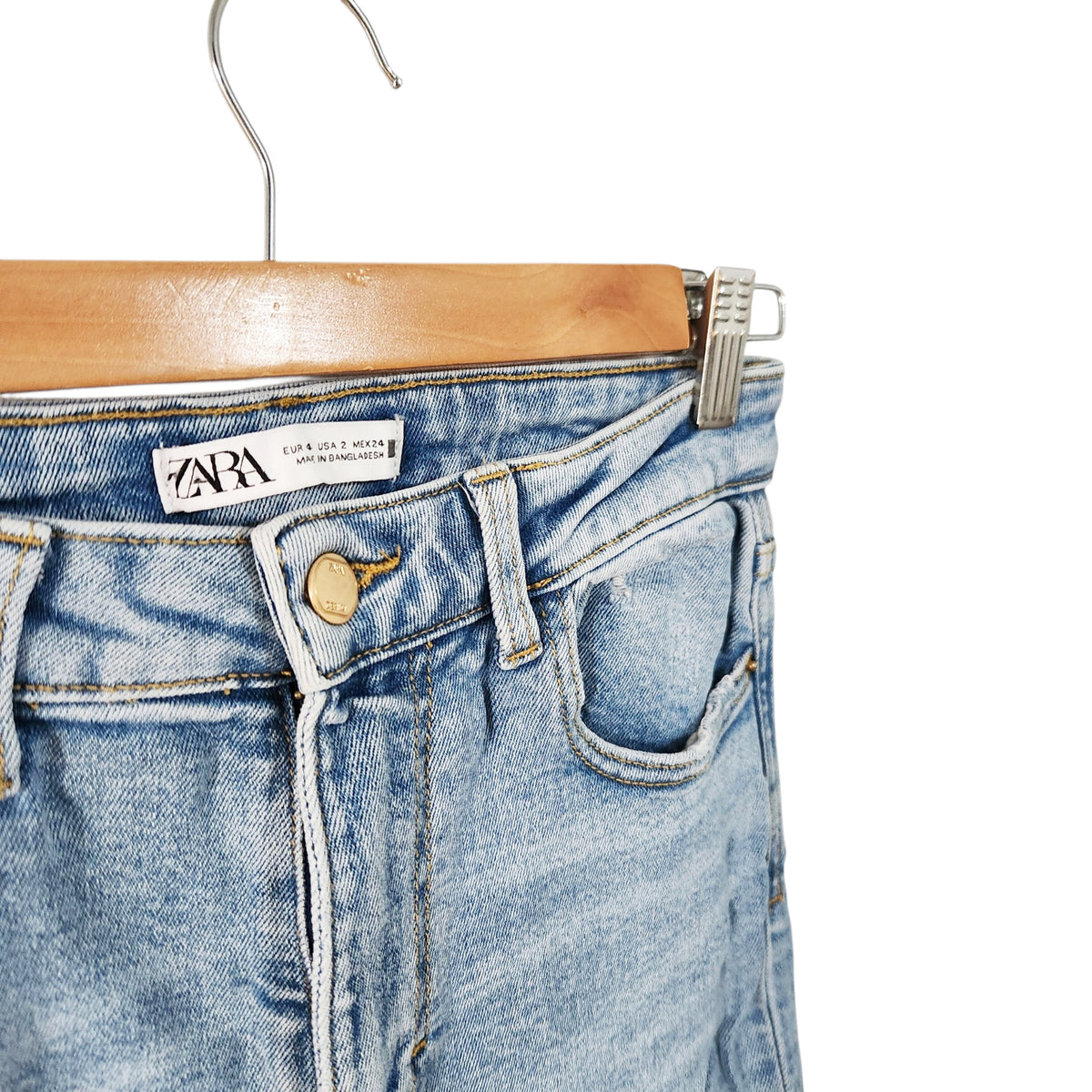 ZARA | ג׳ינס Wide Leg לנשים | מידה 34 | כחול בהיר