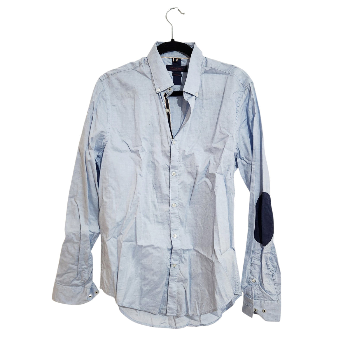 ZARA MAN | חולצה מכופתרת עם טלאי מרפקים | גבר | מידה L