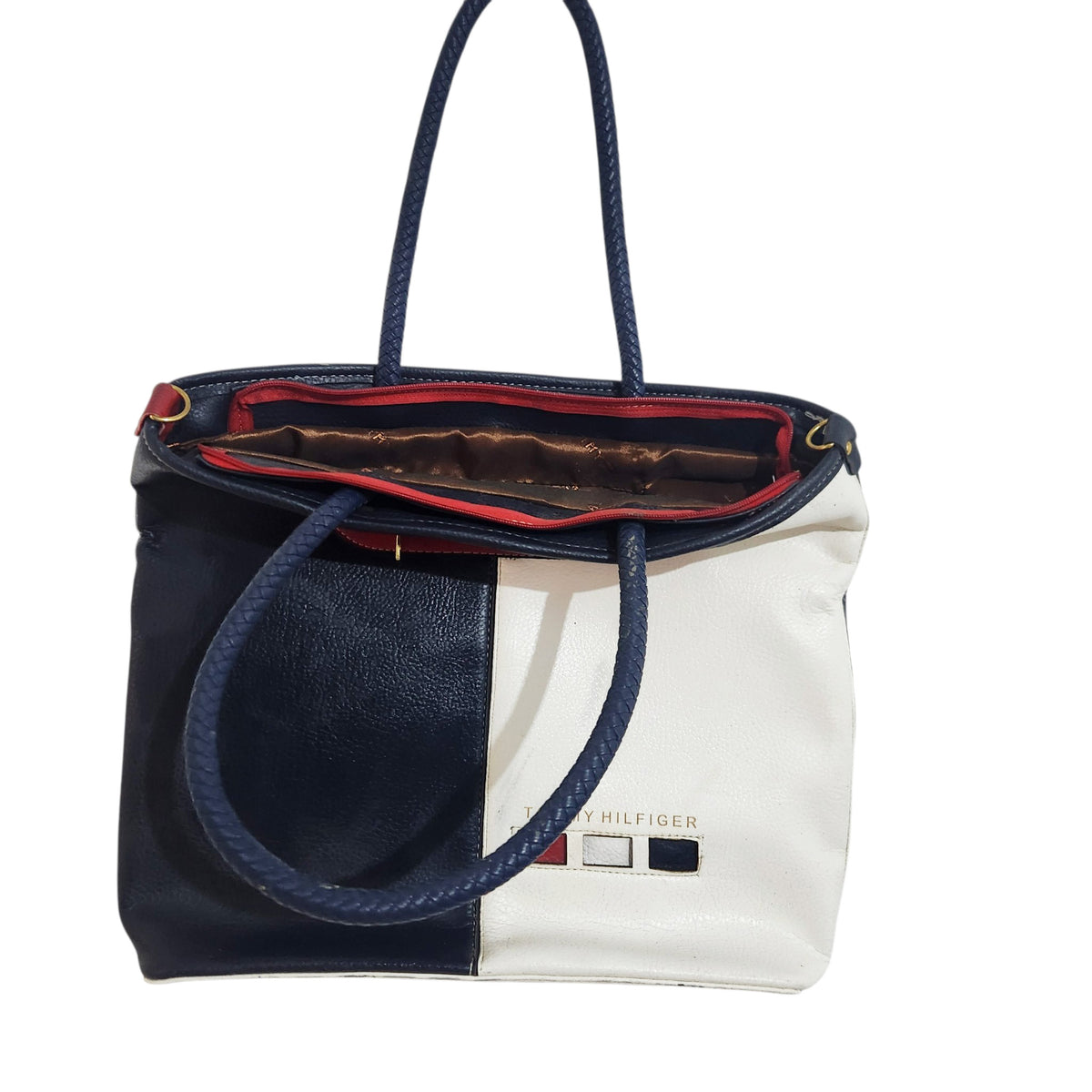 TOMMY HILFIGER | תיק יד גדול כחול לבן אדום
