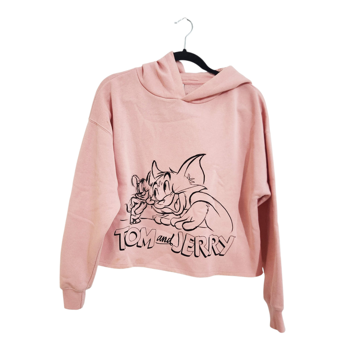 HOODIES | סווטשירט קרופ Tom and Jerry ורוד | נשים | M/L