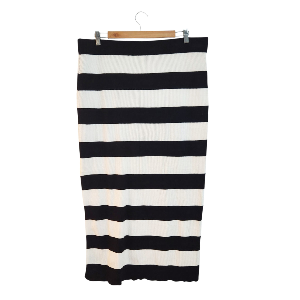 SHEIN | חצאית מקסי סריג פסים | נשים | XXXL (50–52) | שחור לבן