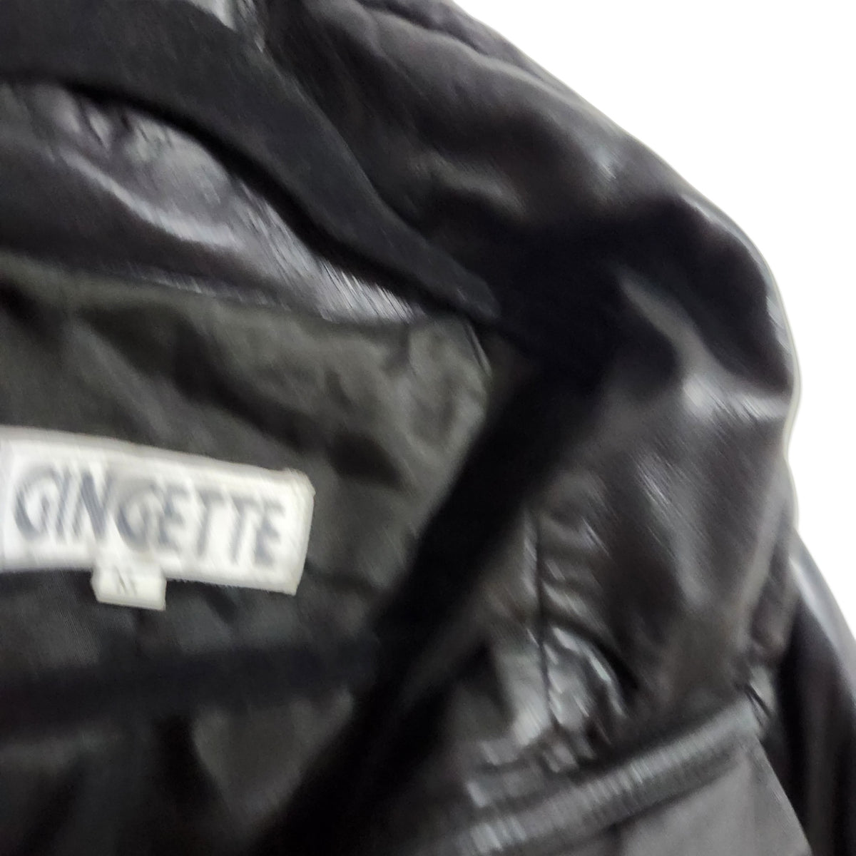 GINGETTE | מעיל עור וינטג׳ שחור | מידה M