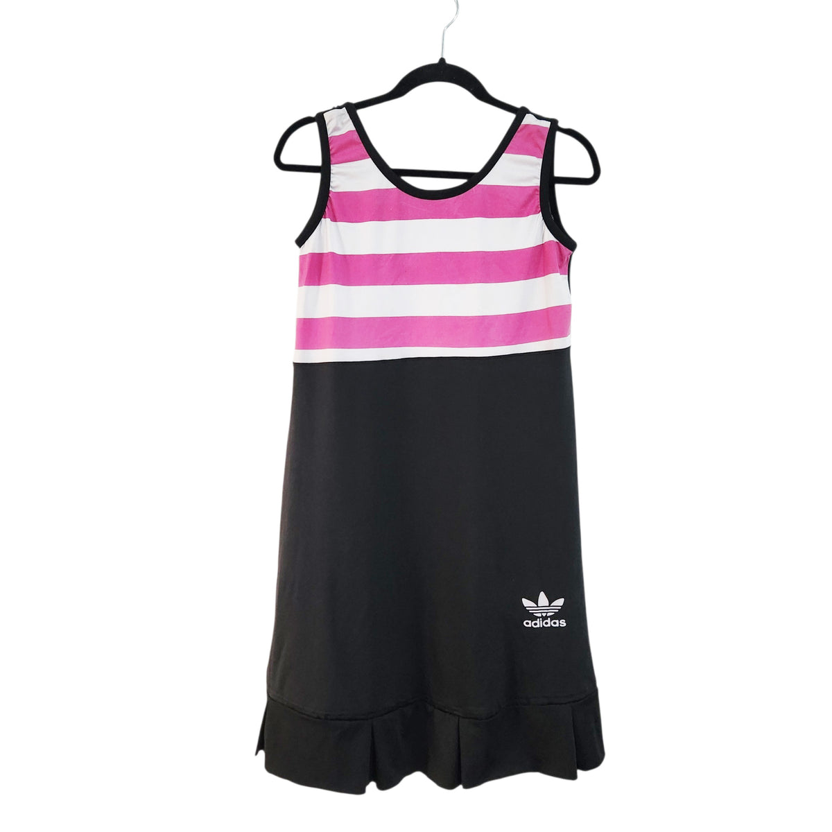 ADIDAS | שמלת ספורט ללא שרוולים | נשים | L | שחור ורוד לבן