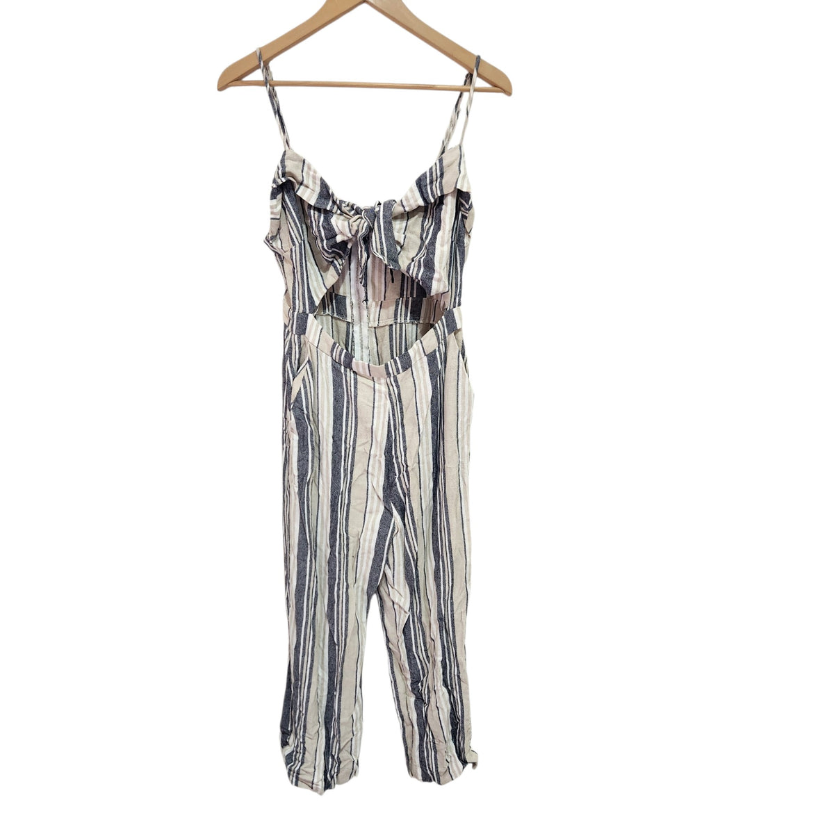 RENUAR | אוברול פשתן לאישה בהדפס פסים | מידה S