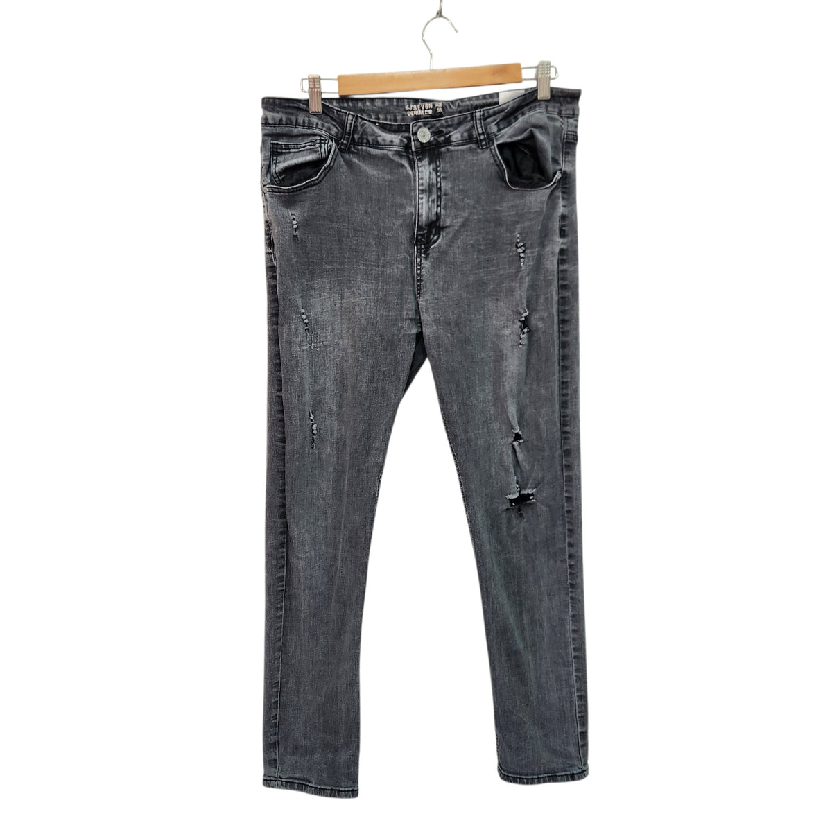 K7SEVEN DENIM | ג׳ינס לגבר אפור עם קרעים | מידה 36