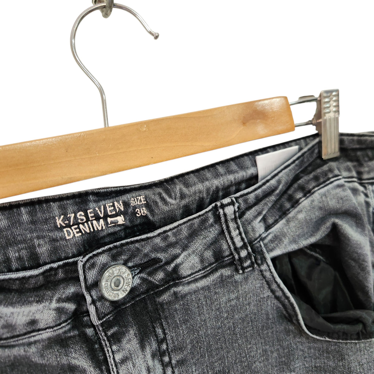 K7SEVEN DENIM | ג׳ינס לגבר אפור עם קרעים | מידה 36