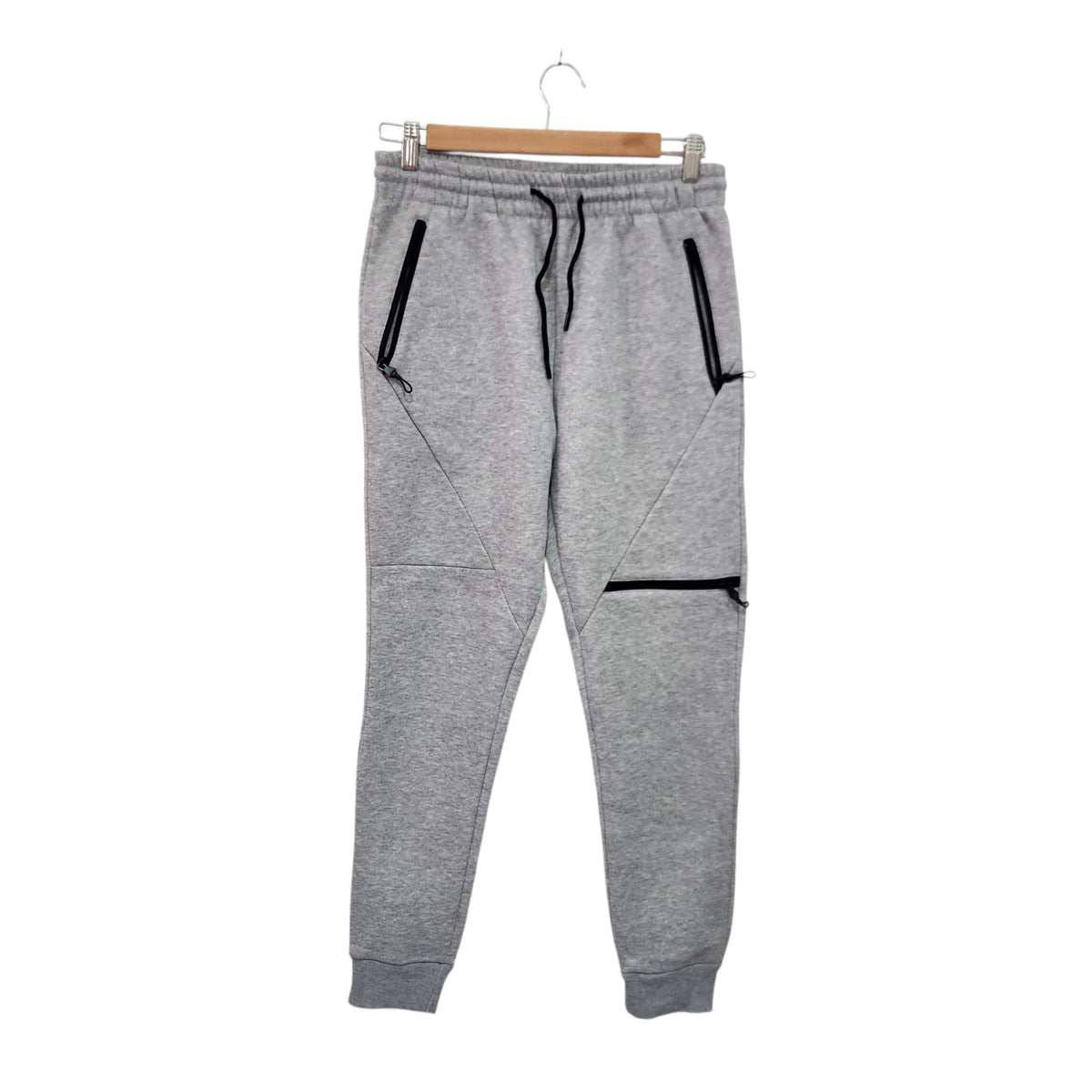 FJ DENIM JEANS | מכנסי טרנינג אפורים עם רוכסנים | M