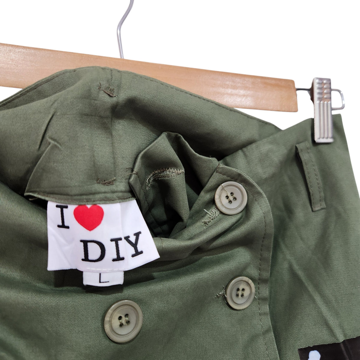 I LOVE DIY | חצאית מקסי קרגו עם פאצ׳ים | נשים | L