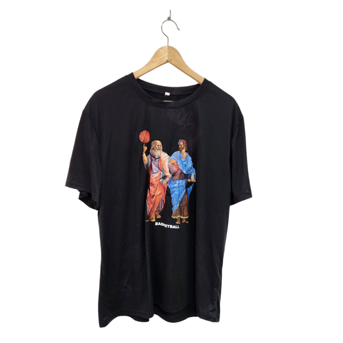 BASKETBALL | חולצת טי שחורה עם הדפס | יוניסקס | XL