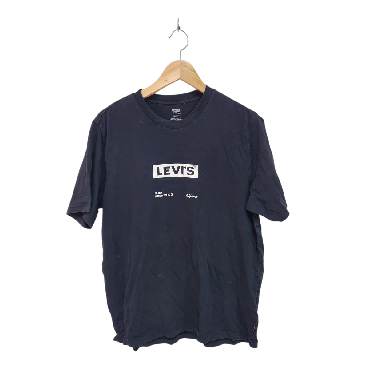 LEVI'S | חולצת טי שירט כחולה לגבר | מידה M | גזרת Relaxed | דהתה