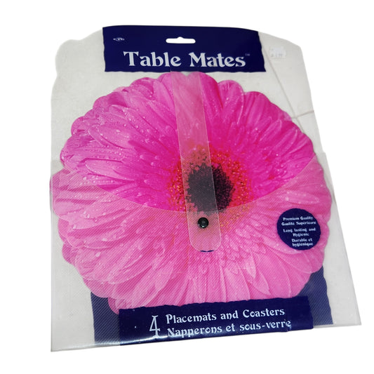 Table Mates | סט 4 פלייסמטים בצורת פרח ורוד | קוטר 31 ס״מ | באריזה מקורית