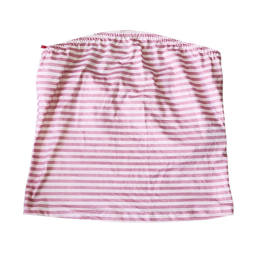 SHEIN | גופיית סטרפלס לאישה | מידה XS | פסים ורוד ולבן