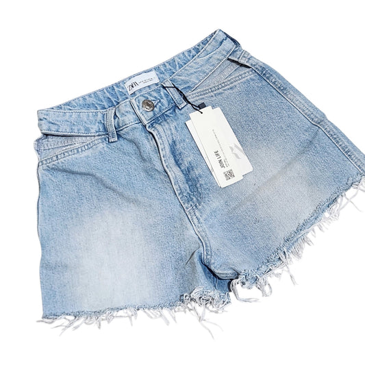 ZARA | שורטס ג'ינס לאישה | מידה 34 (XS) | תכלת בהיר | חדש עם תווית