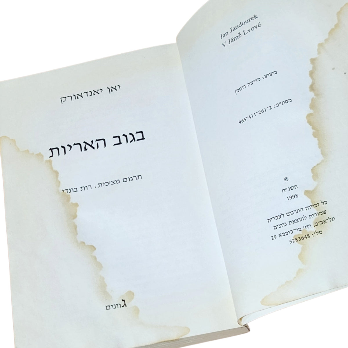 בגוב האריות | יאן יאנדאורק | 1998 | רומן היסטורי | ספרות מתורגמת