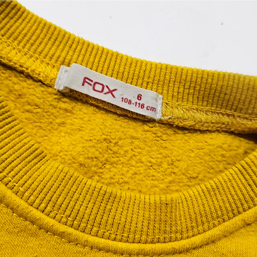 FOX חולצת פוטר צהובה לילדות מידה 6