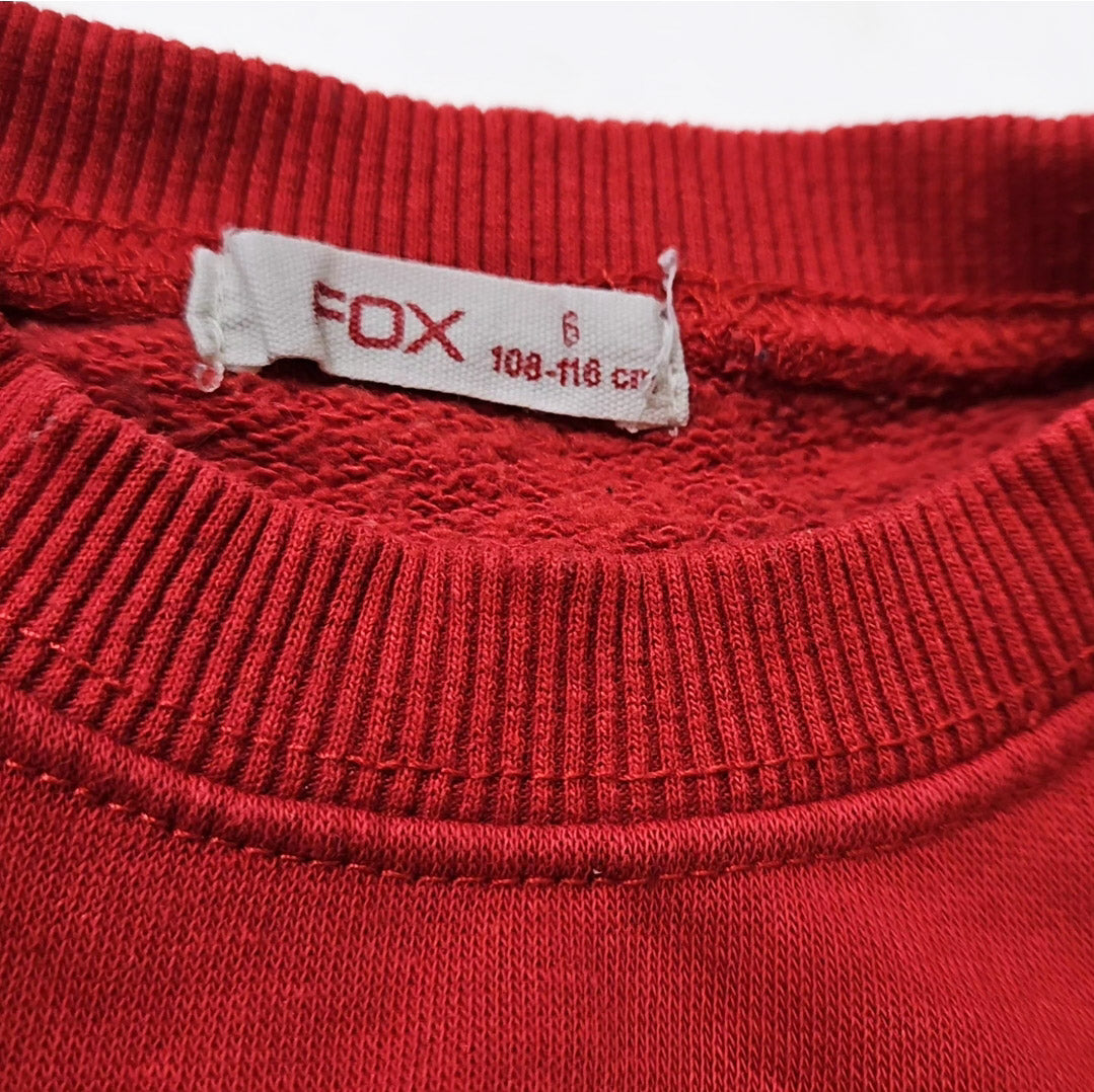 FOX חולצת פוטר אדומה לילדות מידה 6