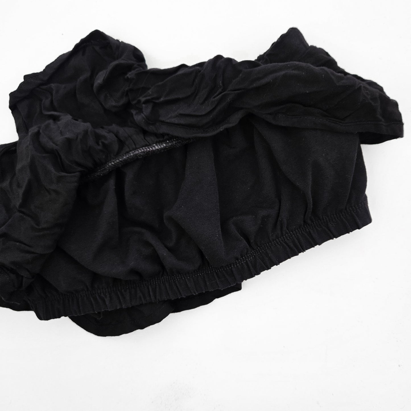 ZARA טופ סטרפלס שחור עם מלמלה