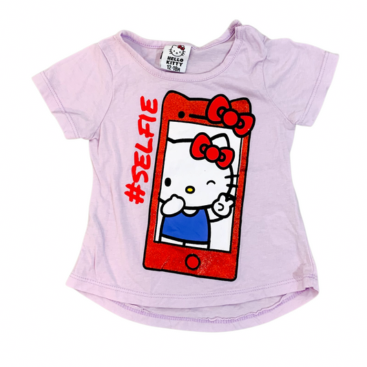 Hello kitty חולצה קצרה לתינוקות 12-18 חודשים