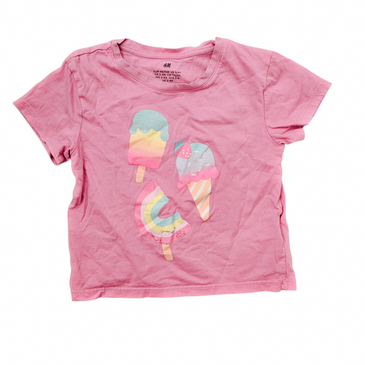 H&M חולצה קצרה לילדות גיל 2-4