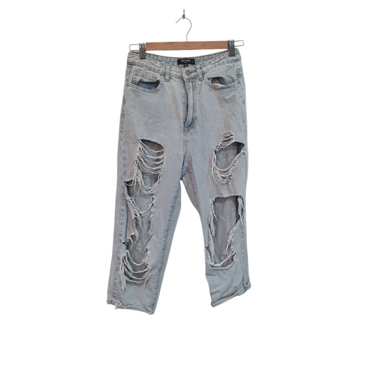 MISSGUIDED מכנסיים עם קרעים לאישה מידה 36