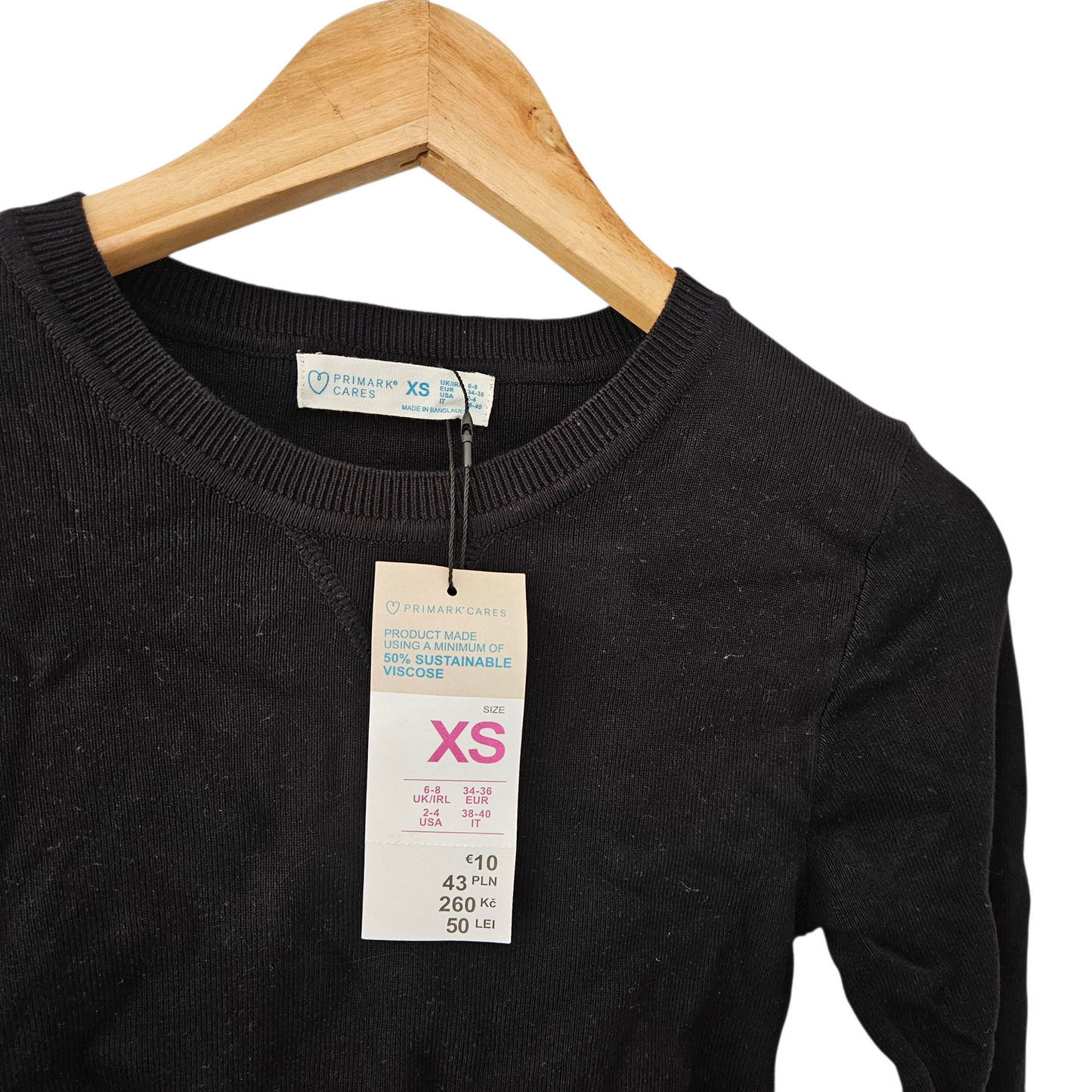 PRIMARK חולצה דקה חדשה עם תווית לאישה מידה XS‎