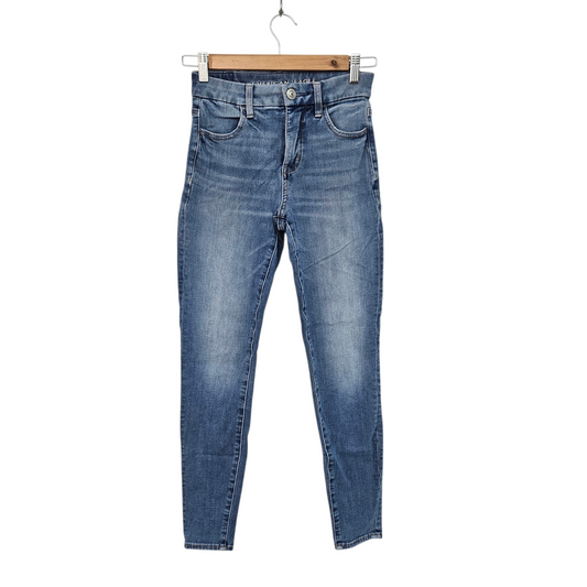 AMERICAN EAGLE ג'ינס לאישה מידה 00 / 30 / XXXS‎