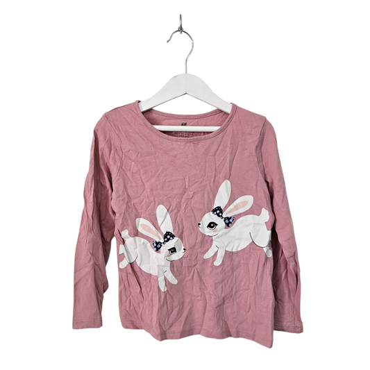H&M חולצה ארוכה דקה לילדות גיל 4-6